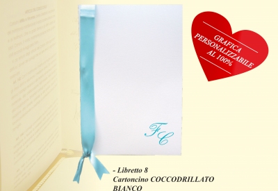 Libretto Messa 8 - Cartoncino Coccodrillato Bianco